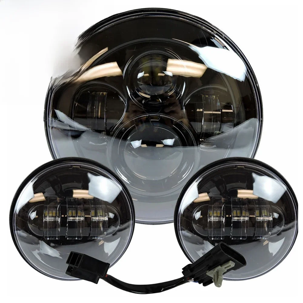 Voor Harley 7 "Led Projector Moto Koplamp + 4 1/2 Fog Passeren Lichten Voor Touring Electra Glide7 Inch koplamp Beugel Onderdelen - afbeelding 2