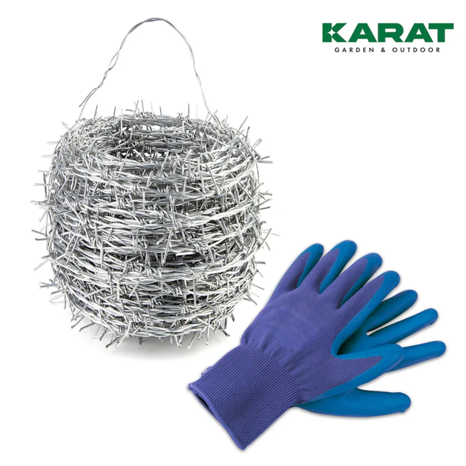Floordirekt Stacheldraht Verzinkt 16M/50M Zaundraht Anti-Kletter Sicherheitsdraht PVC Grün Weidezaun Gartenzaun Viehzaun