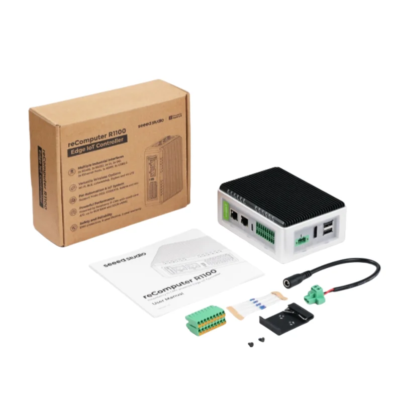 Raspberry Pi CM4 IoT Gateway & reComputer R1125-10 / R1035-10CM4 Zasilany, z możliwością uczenia się, 4 GB pamięci RAM, 32 GB eMMC