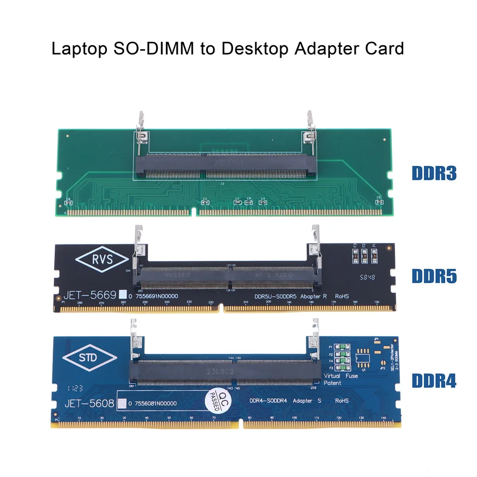 

Адаптер-карта для подключения оперативной памяти ноутбука к настольному ПК: DDR3, DDR4, DDR5