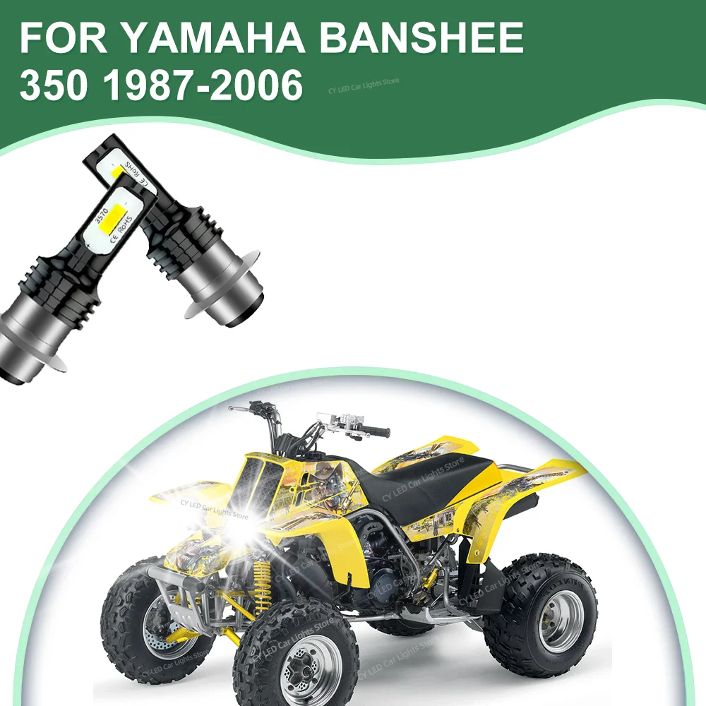 2Pcs Motorcycle Headlights 6000k CANbus LED Bulb For Yamaha Banshee 350 1987-2006 1998 1999 2000 2001 2002 2003 2004 2005
