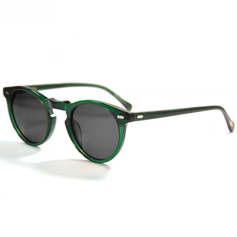 Nowe Retro spolaryzowane okulary przeciwsłoneczne mężczyźni kobiety moda małe okrągłe okulary przeciwsłoneczne dla mężczyzn kobieta literackie Vintage odcienie okulary do jazdy — zdjęcie 2
