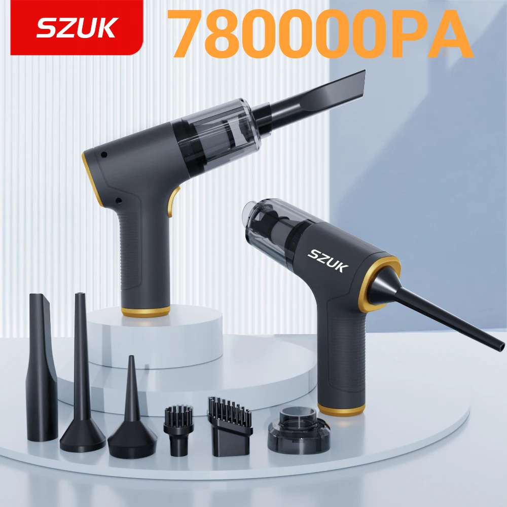 

SZUK Car Vacuum Cleaner 780000PA Cordless Powerful Wireless Car Cleaner Mini HandHeld Portable Vacuum Cleaner Home Appliance