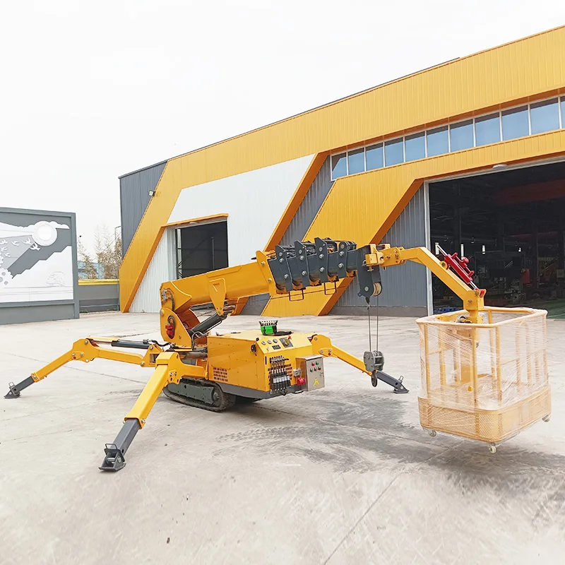 Brand New Lifting Capacity Folding Construction Mini Cranes Remote Control 1T 2t 3T Hydraulic Motor Mini Spider Crane for Sale