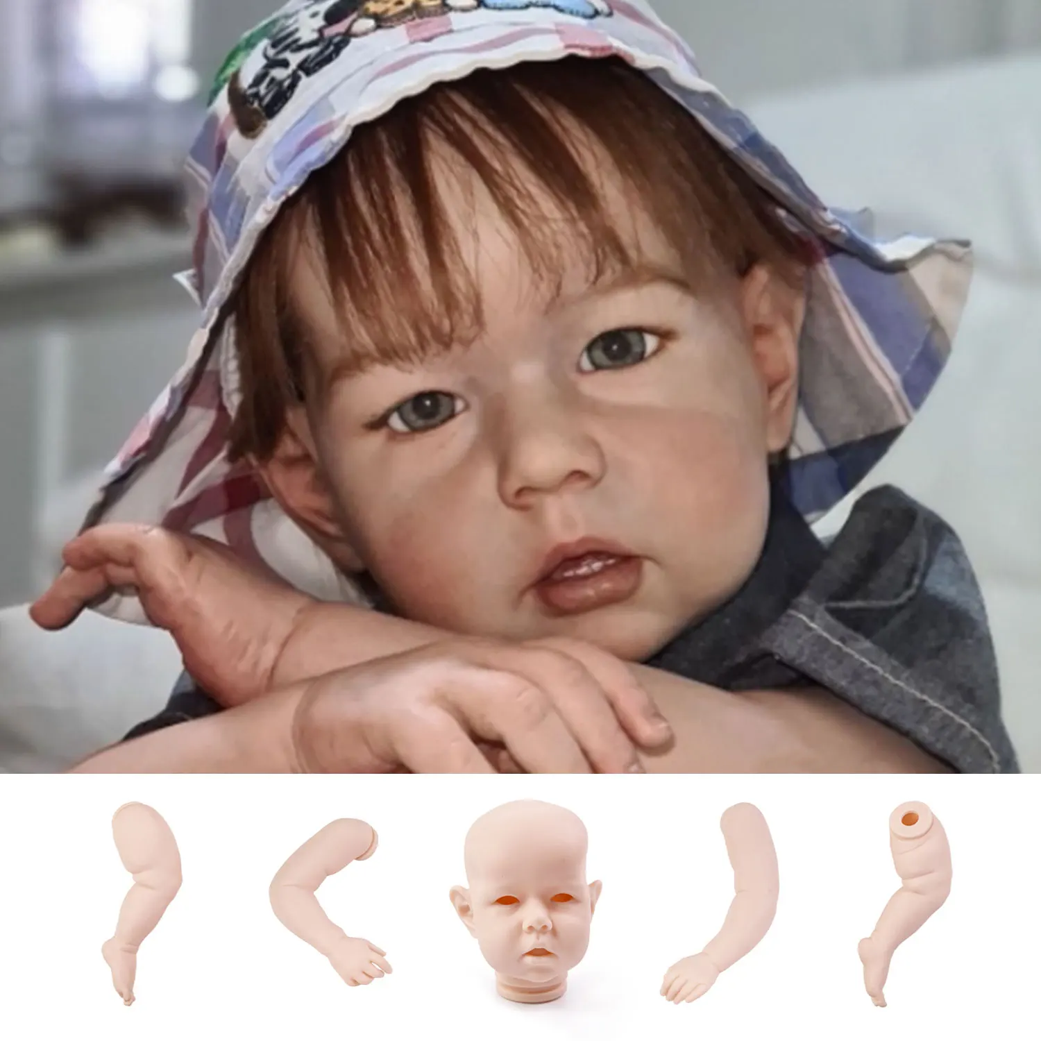 Witdiy  liam 50.8 cm/20 inch new vinyl blank reborn doll baby unpainted kit/Give 2 gifts