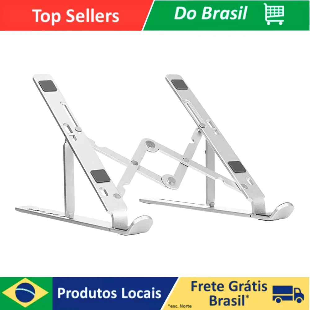 Suporte Ajustável para Notebook – Alumínio Dobrável até 17 Polegadas