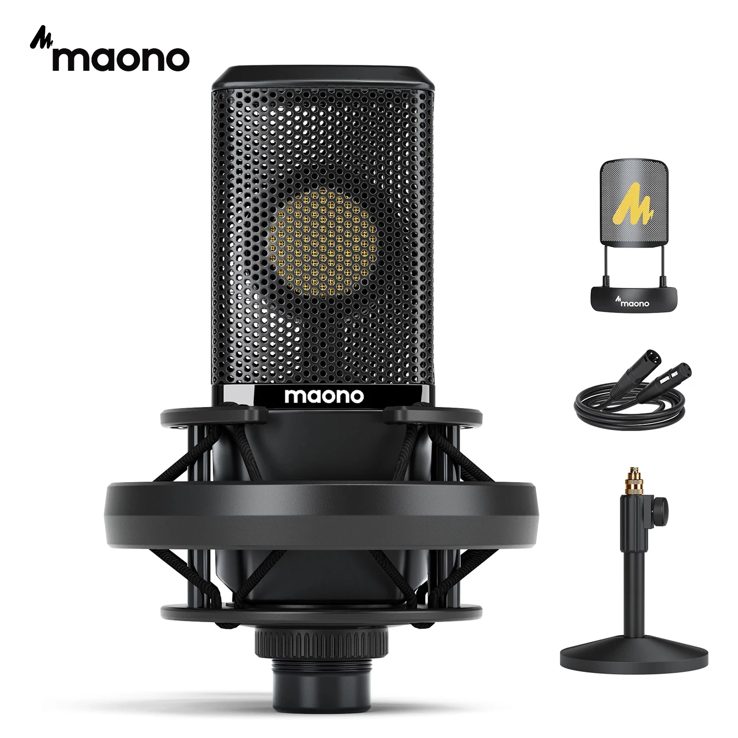 

Maono PM500T XLR Condenser Microphone 34mm Large Diaphragm Microphone Cardioid Studio Mic for Recording,Podcasting,Streaming,DJ