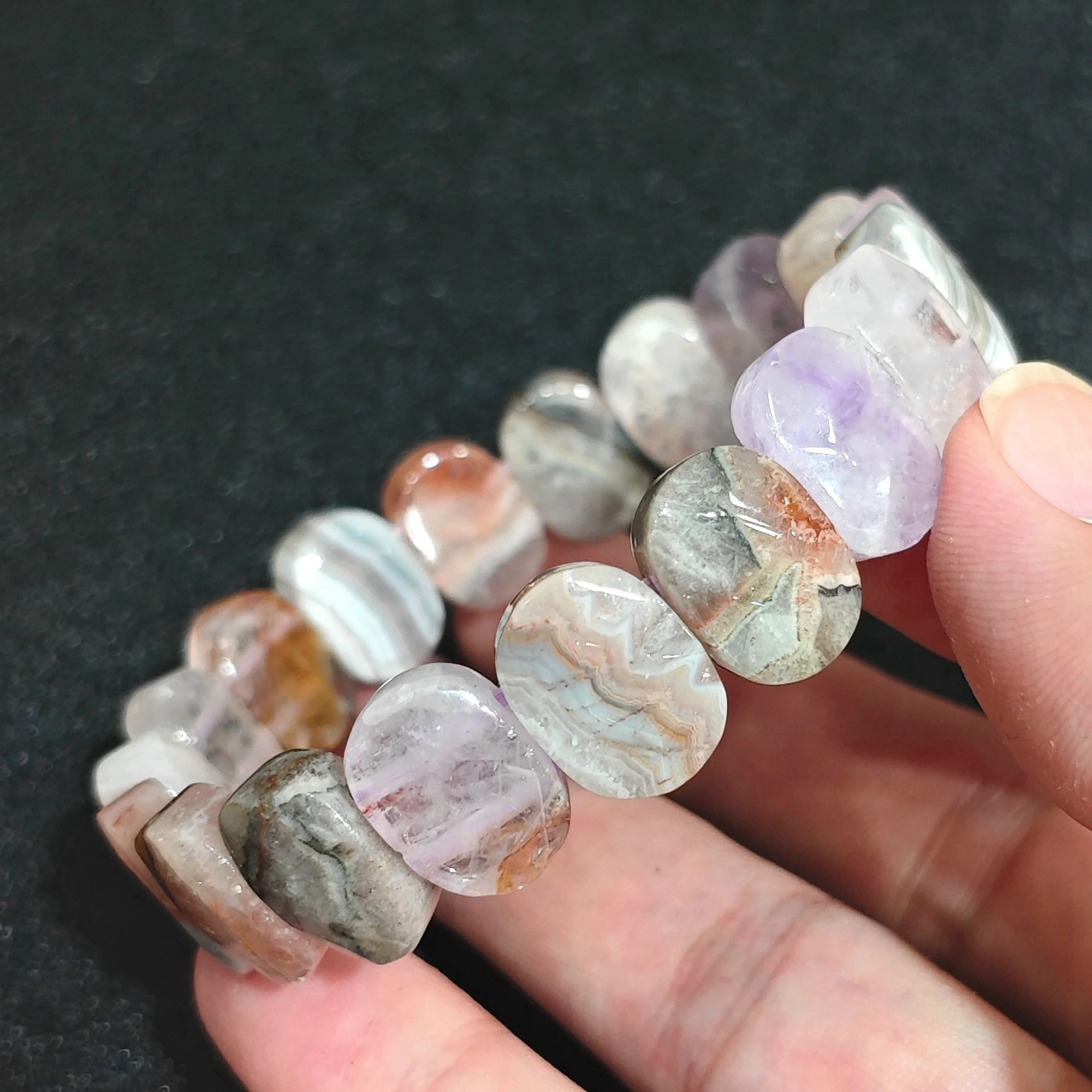 Natural Faceted Amethyst Agate Gemstone Supply Bead Stretch Bracelet Small Wholesale Lot Reseller Bulk Accessories Present