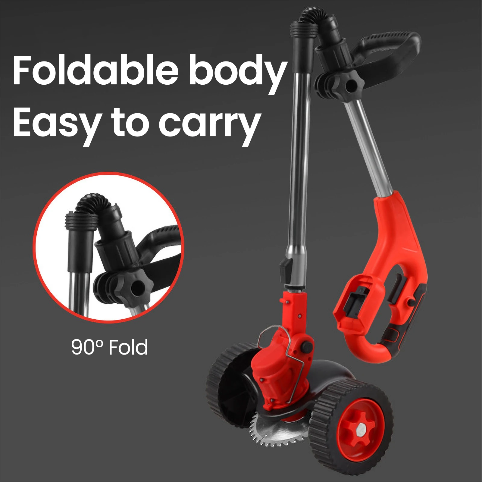 850W/650W Elektrischer Kabelloser Rasentrimmer 18000RPM Handgehaltener Unkrautentferner mit Verstellbarem Behälter Gartenwerkzeug mit 2 Stück 21V Akkus – Detail 4