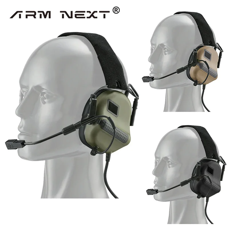 ARM NEXT F10 Tactical Headset cuffie antirumore comunicazione aeronautica auricolare da tiro