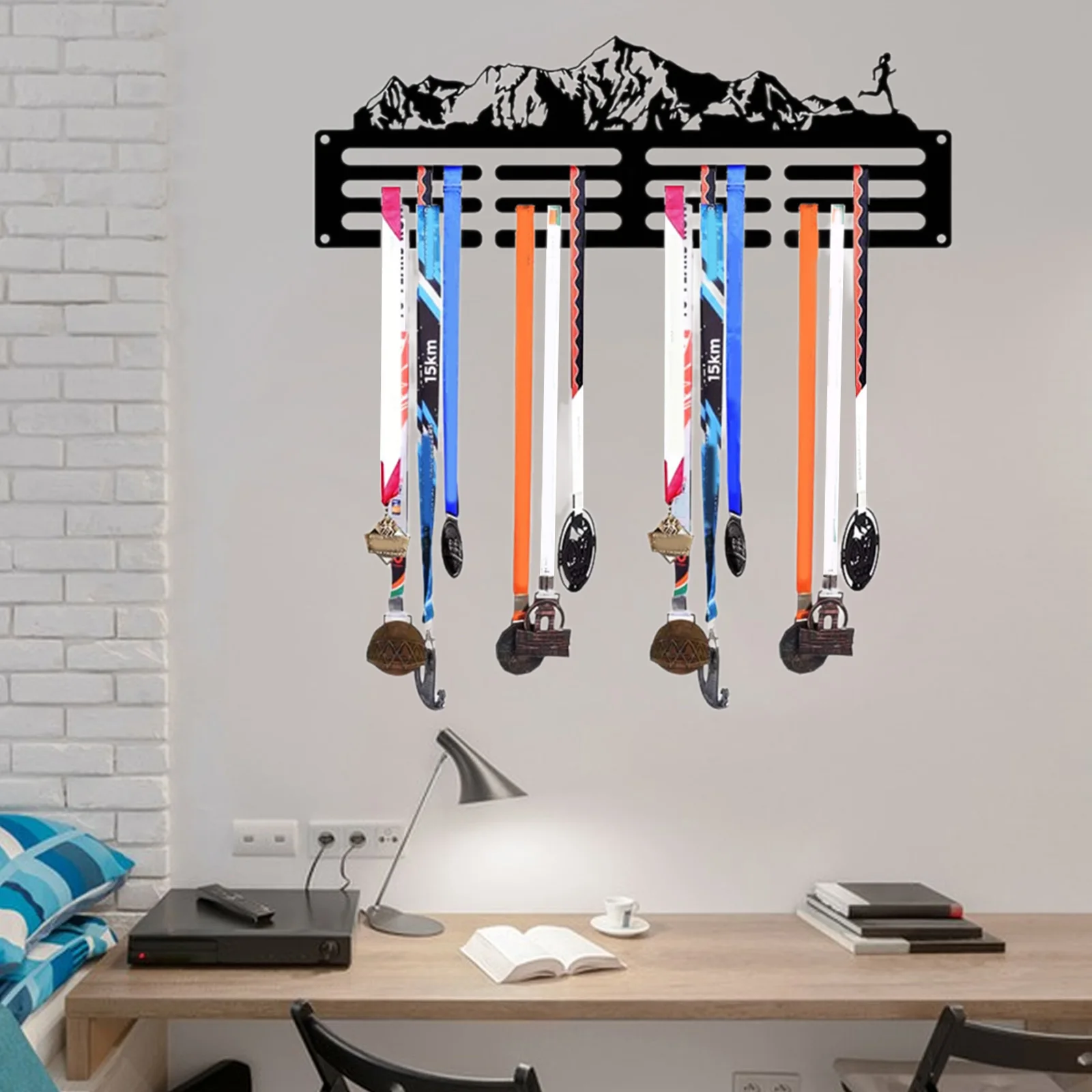 Medals Display Hanger Wall Honor Soccer Medals Holder Running Marathon Race Award Ribbon Organizer for living Room Study Room