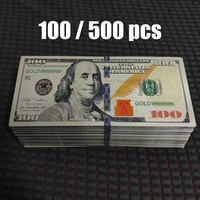 100pcs US 100 Dollars Plastic Banknotes 100 Dollar Bills Silver Foil Money Banknotes Crafts for Collection