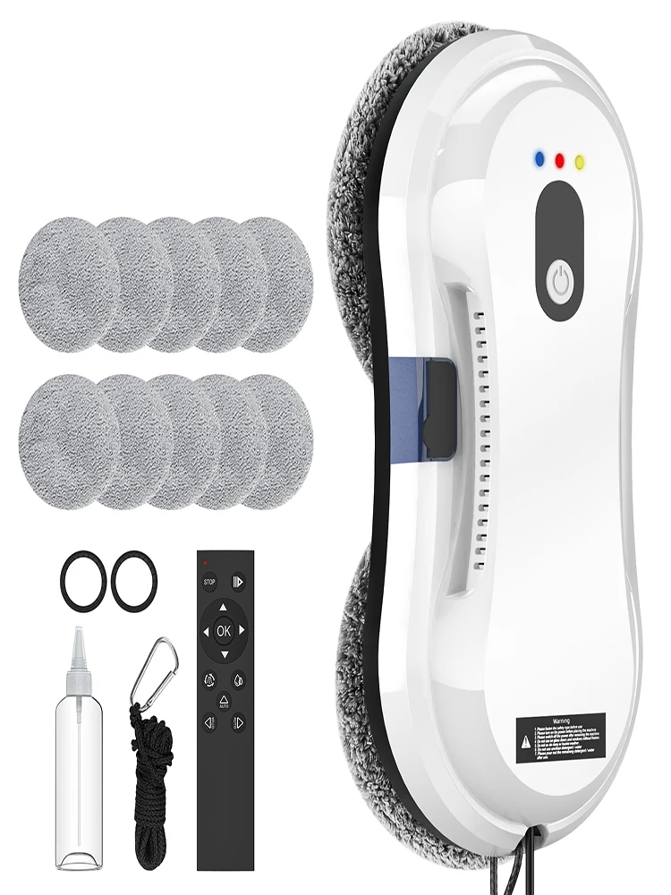 2800Pa Fensterreinigungsroboter, 7,5cm schlanker automatischer Glasreiniger, 35ml Wassertank, 3 Modi, UPS, Fernbedienung, Sicherheitsseil