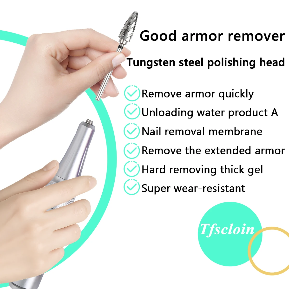 1 o 2 pezzi punte da trapano per unghie al tungsteno ruotano frese elettriche per manicure gel smalto per rimozione 3 "32 lime per unghie pedicure