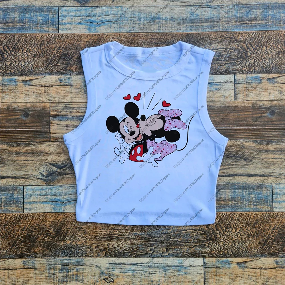 

Mickey Mouse Baby Women Tank Top Clothes Gift Sexy Girls Tee Waistcoat Vest Singlet Valentine MINISO Tank T Shirt Croptop Lover