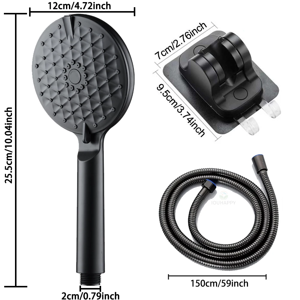 

Adjustable 3 Mode Shower Head High Pressure Rainfall Shower Head Round Turbo Spray Nozzle Water Conservation Bathroom Accessorie