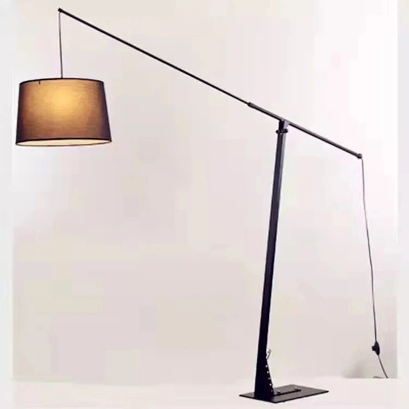 

Modern Minimalist Fabric Black Floor Lamp Living Room Bedroom Study Decoration Warm White Cloth LED Adjustable Fixture