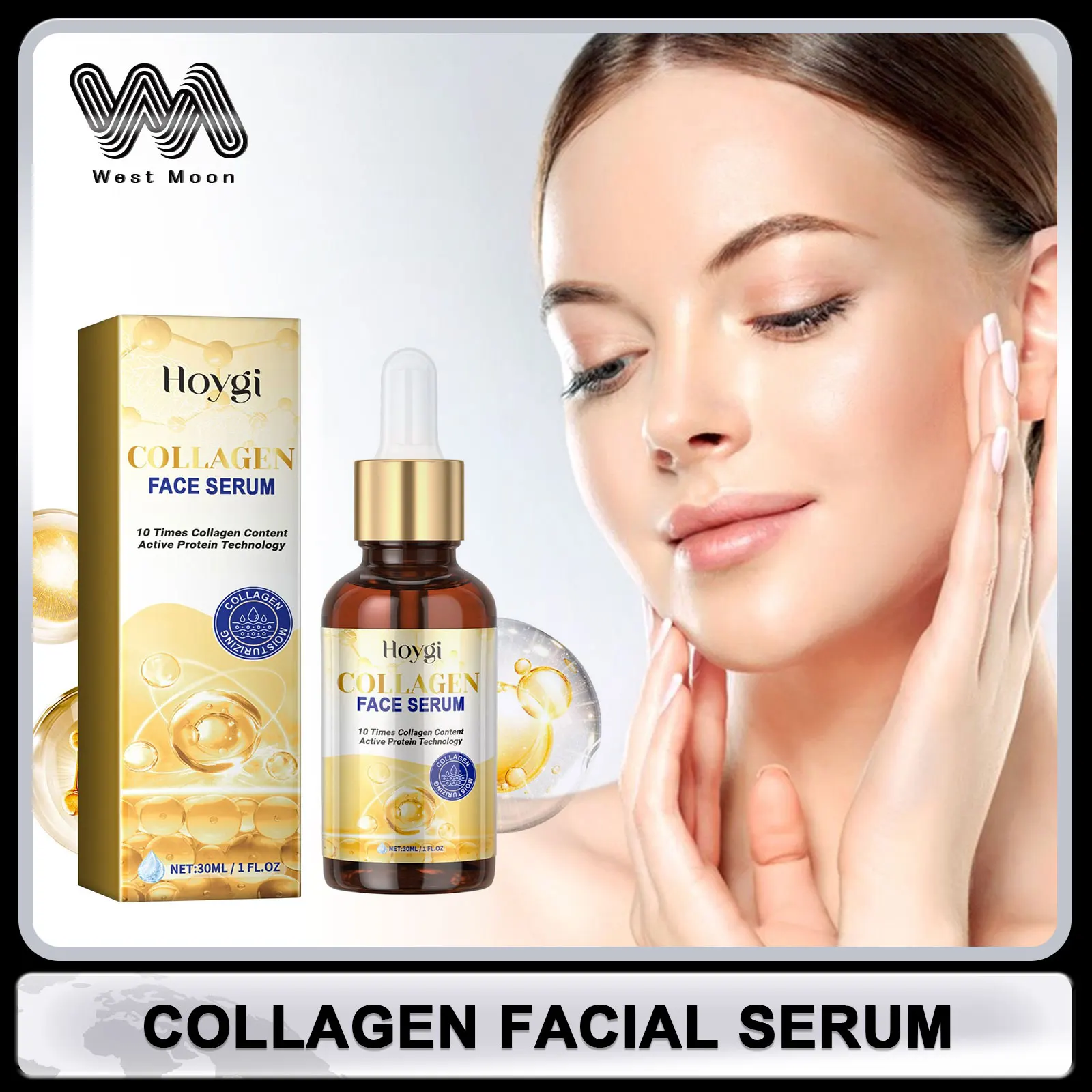 Collagen Face Serum Moisturizing Skin Firming Shrinking Pores Oil Control Vitamin C Korean Skin Care Brightening Facial Essence