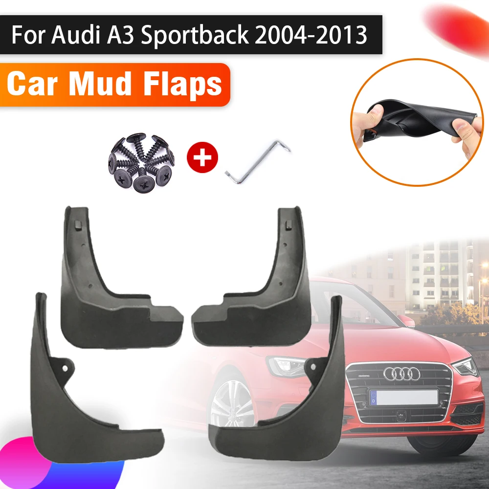 4pcs Car Mudguards For Audi A3 Sportback Accessories 8P 2004~2013 Luxurious Auto Splash Guard Front Rear Fender Car Accessories