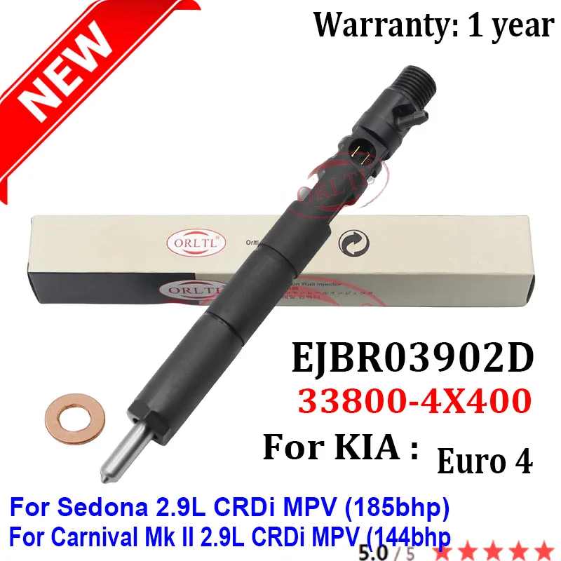 ORLTL EJBR03902D 33800-4X400 New Diesel Rail Fuel Injector 3902D Euro 4 Nozzle 338004x400 For KIA Sedona Carnival MK