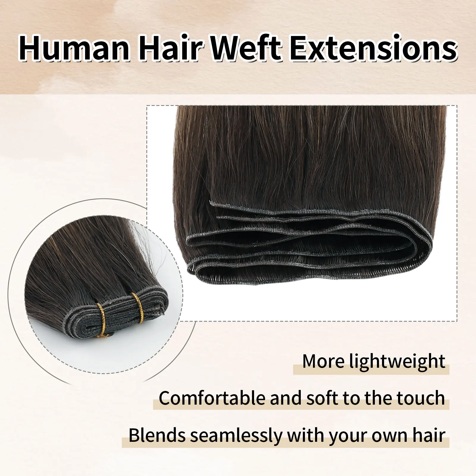 Наращивание человеческих волос Sixstarhair, наращивание волос с утком, 50 г, 16 футов, 100 настоящих человеческих натуральных волос с утком для женщин