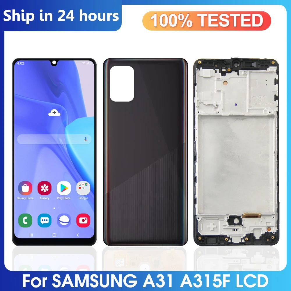 A31 AMOLED TFT Screen For SAMSUNG GALAXY A31 A315 LCD Display SM-A315F A315F/DS A315G Touch Screen Replacement Digitizer +Frame