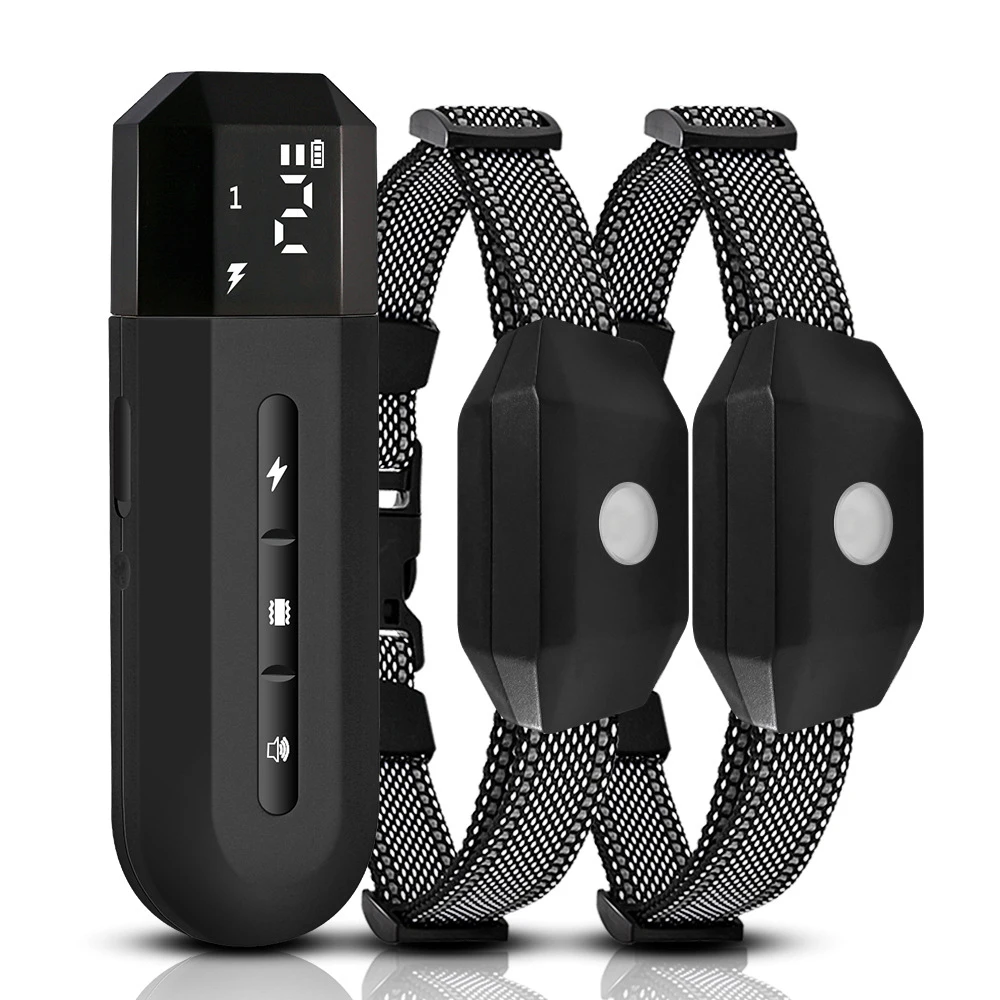 Smart Dog Training Device IP67 Waterproof Rating 1000 Meters Remote Control Distance Electric Shock Collar Vibration Warning Rem