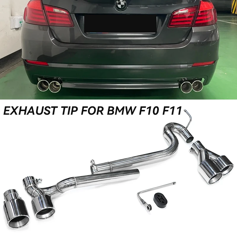 Quad Exhaust Tip For BMW F10 F11 520i 525i 528i 535i M Sport Exhaust System Muffler Tip Nozzle 304 Stainless SteelTailpipe