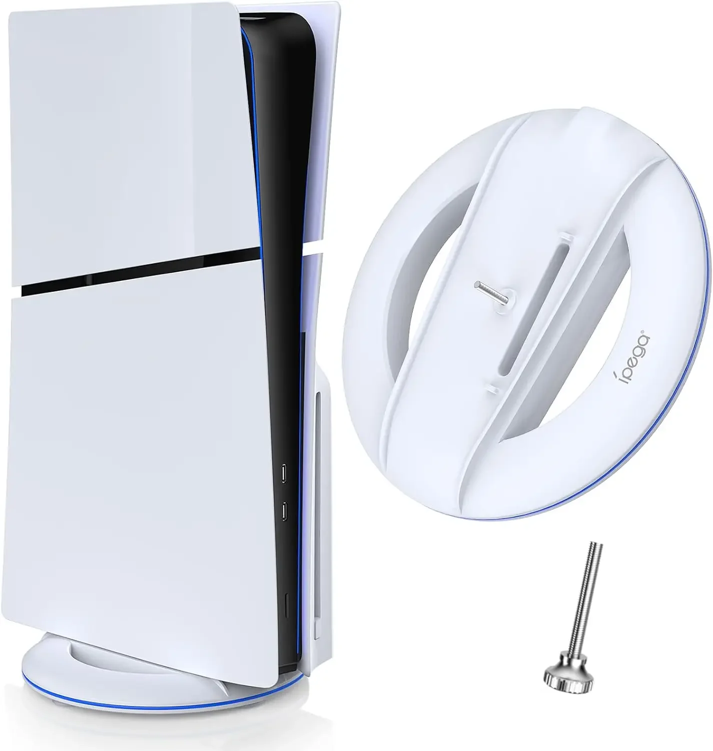 IPEGA Support Vertical pour PS5 Slim Console Disque et Numérique avec Vis, Base Support de Remplacement pour Playstation 5 PG-P5S025