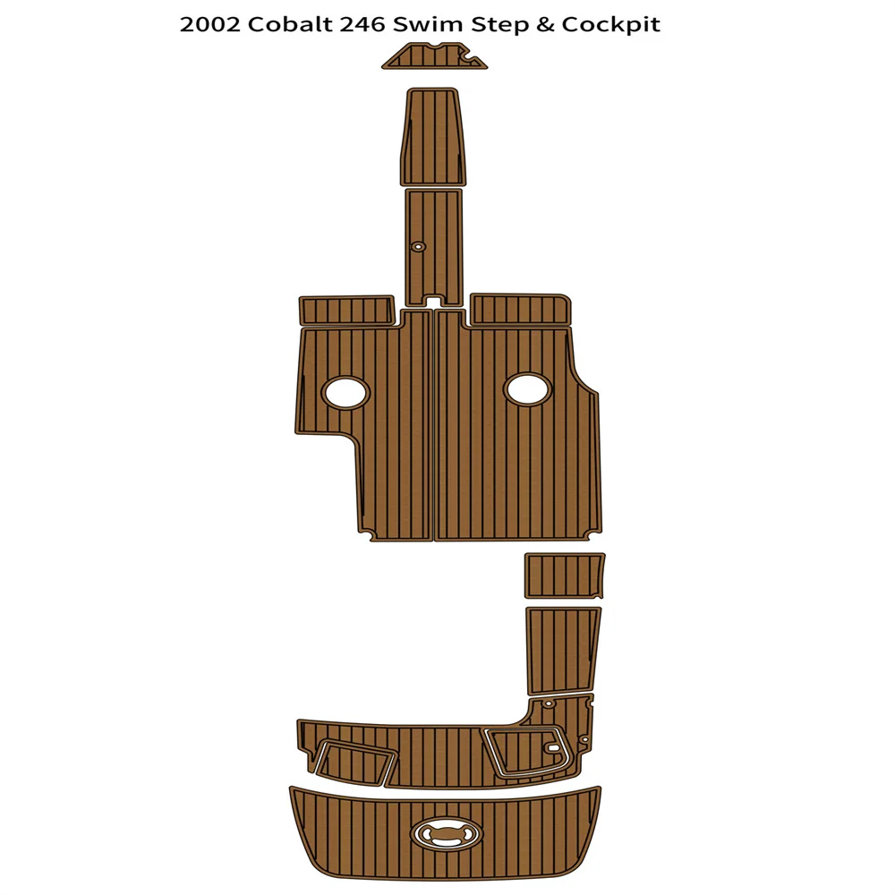 

2002 Cobalt 246 Swim Platform Cockpit Pad Boat EVA Foam Faux Teak Deck Floor Mat