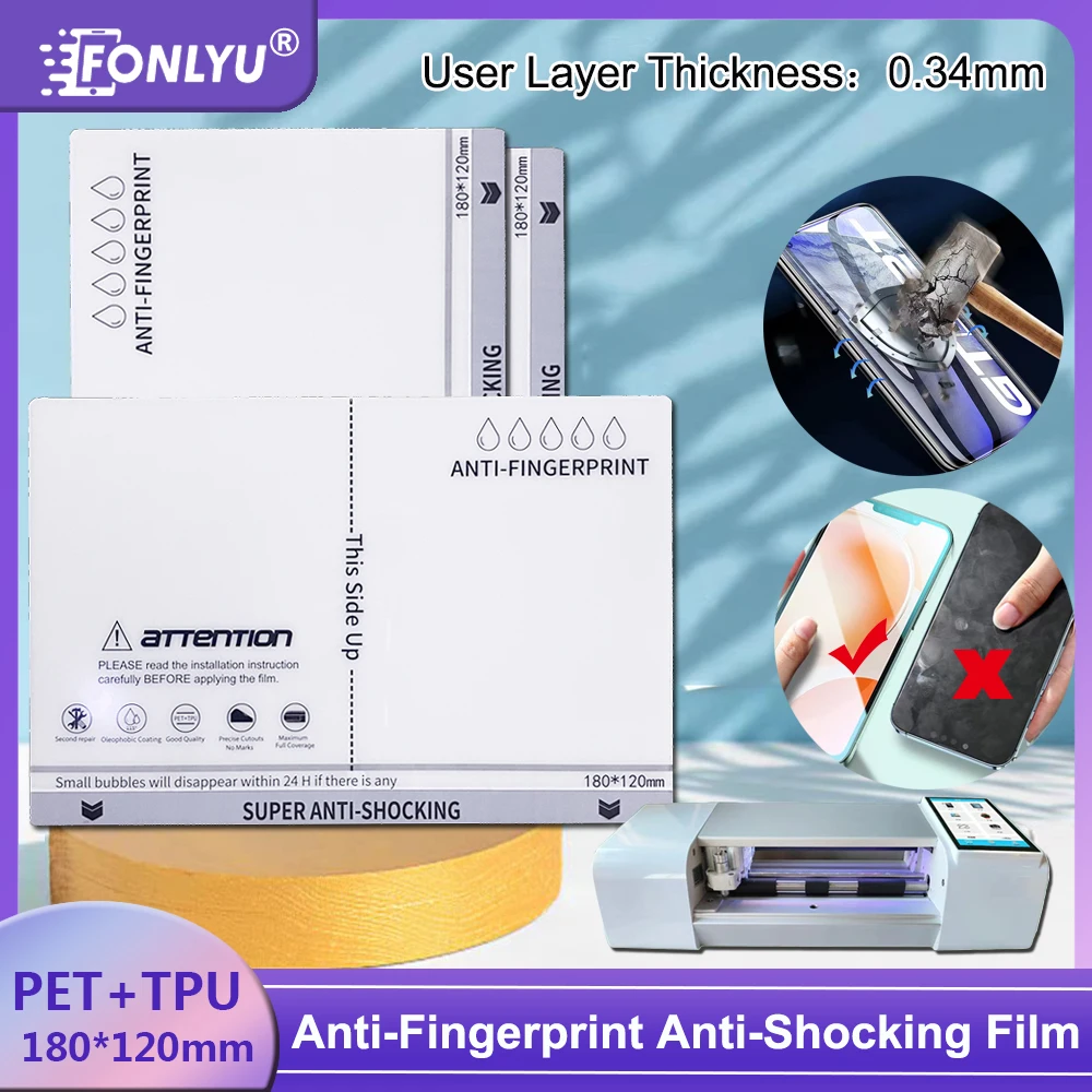 

Fonlyu HD Anti-Fingerprint Anti-Shocking Hydrogel Film For Cellphone Screen Protector Explosion-proof Thick Movies for Plotter