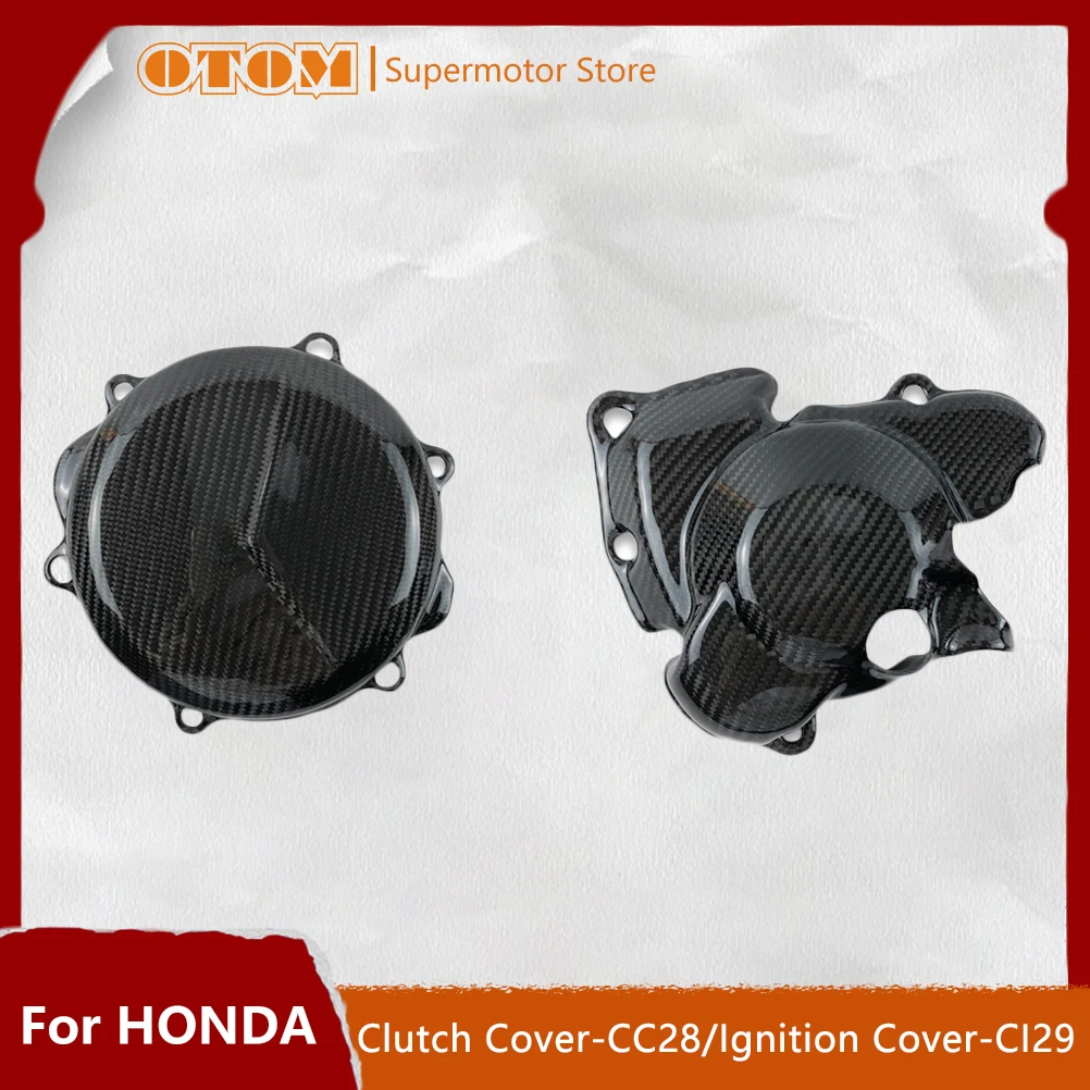 Motorcycle Accessories Clutch Cover Ignition Cover Engine Protector Carbon Fiber Guard For HONDA CRF450X 2005-2017 Pit Dirt Bike