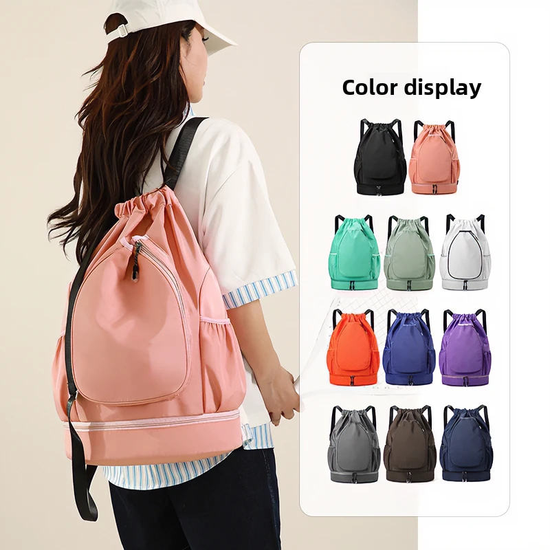 Drawstring Backpack Pickleball Paddle Bag Lightweight Sports Gym Sackpack Waterproof Outdoor Hiking Basketball Football Tennis B