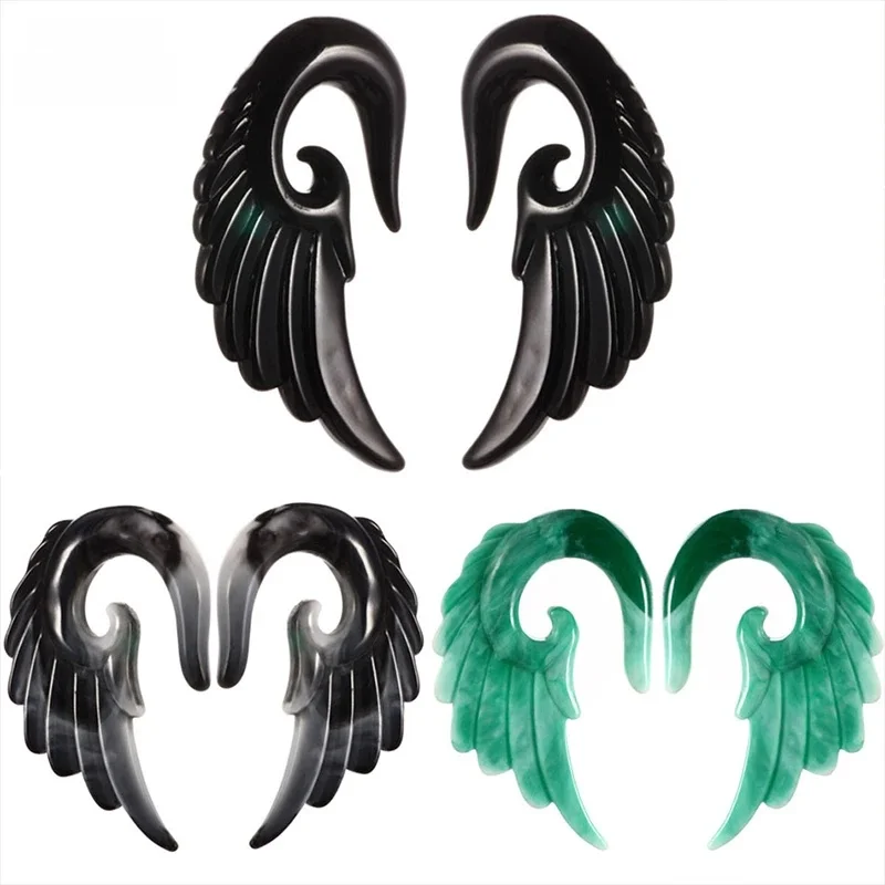 Akrylowy anioł skrzydło Ear spiralne Piercing stożek nosze Expander Hot moda zatyczki do uszu tunele Piercing biżuteria zatyczki do uszu tunele — zdjęcie 2