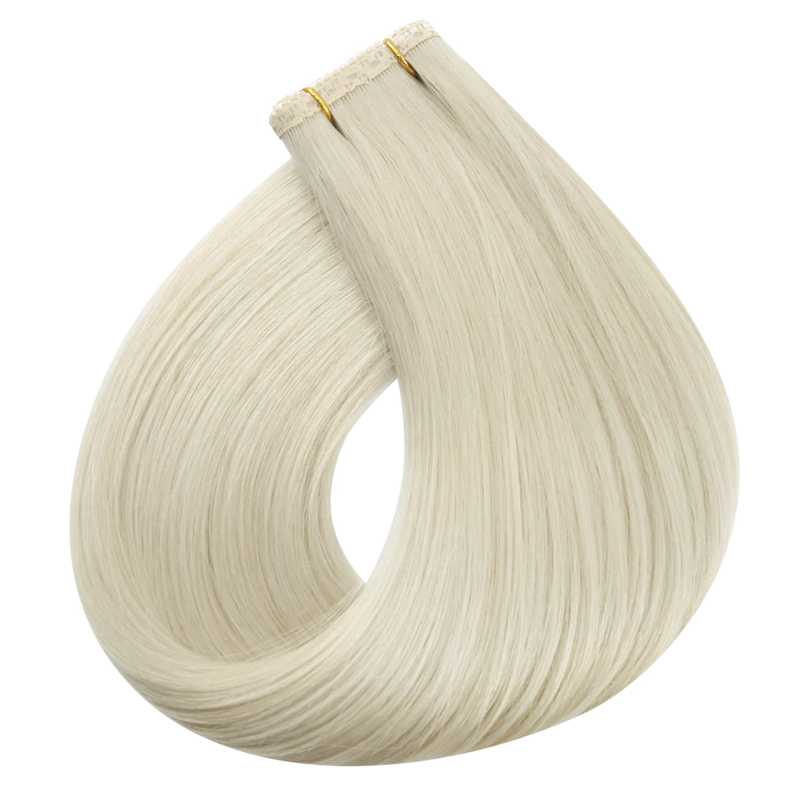 Moresoo Platte Inslag Extensions Zacht Remy Haar voor Vrouwen Naaien Hair Extensions Echt Menselijk Haar Zachte Kant Basis Platte Track Inslag