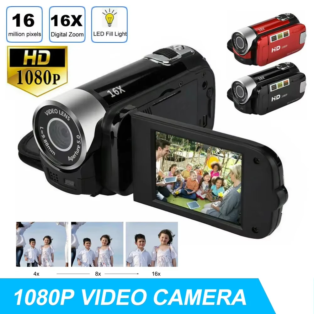 New Hot 16MP Digital Camera 1080P 2.4 Inch Rotatable Screen Camcorder 16X Zoom HD Video Recorder with Fill Light