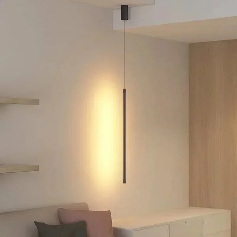 Moderne LED langere hanglampen eetkamer slaapkamer decor nachtkastje zwarte achtergrond hanglamp kroonluchters restaurantarmaturen - afbeelding 2