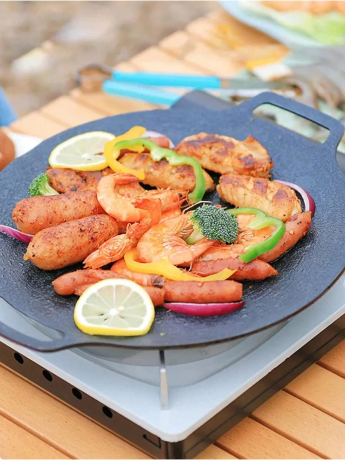 Parrilla, Comal. Sartén Redondo Antiadherente de 32 cm Para Asar, Freír, Cocinar