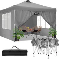 Gazebo 3x3m Waterproof Stable Winterproof Folding Gazebo Party Tent Garden Awning With 4 Side Panel Pop Up Patio Pavilion