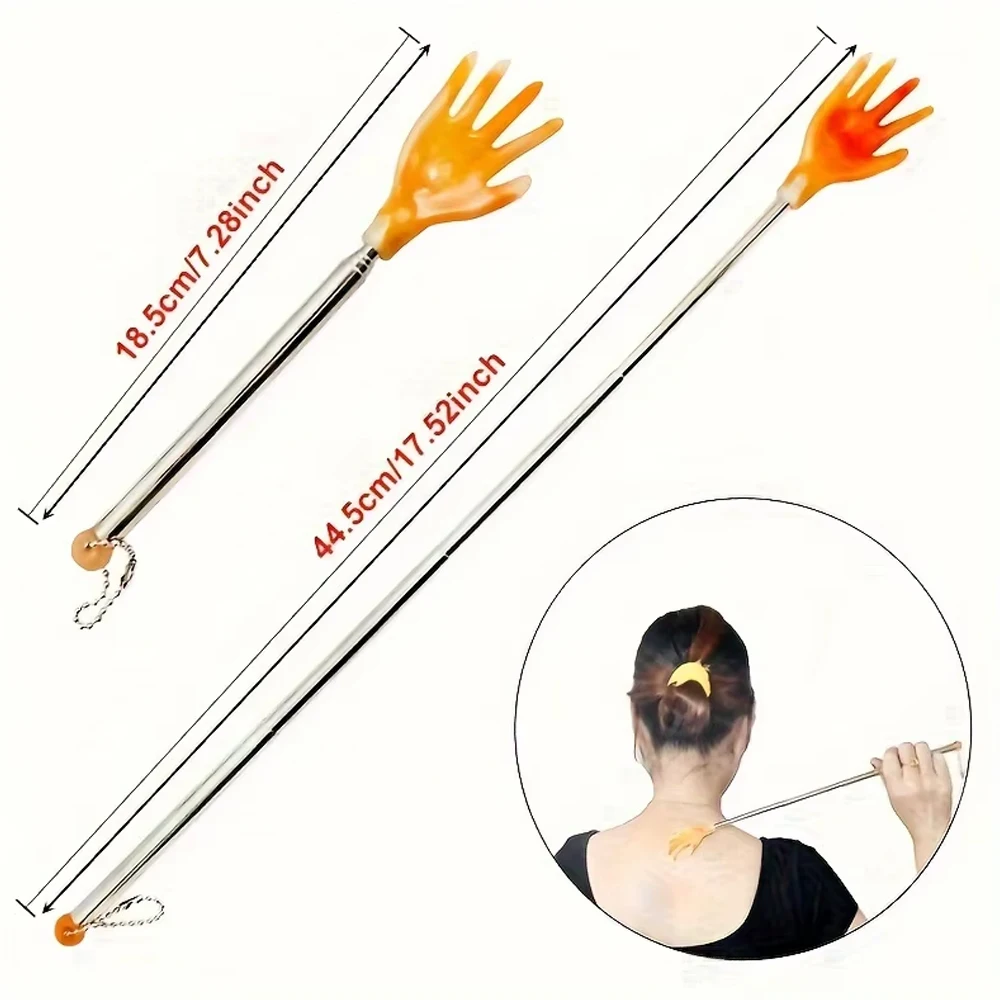 Retractable Itch Scratcher, Compact and Portable, Four-Section Extendable Scratcher That Doesn'T Require Help from Others