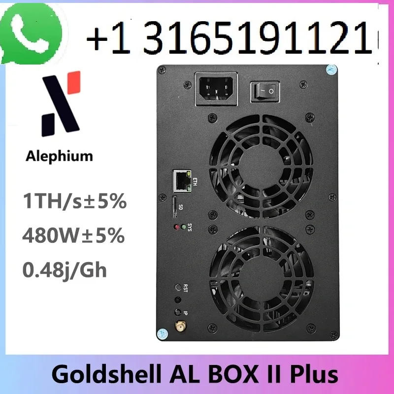 

S. Новинка, Goldshell коробка AL 2 Plus, 1th/s, 480 Вт, ALPH Майнер, ALEPHIUM Майнер с PSU, Goldshell коробка AL II + Майнер ALPH Goldshell ALPH Min