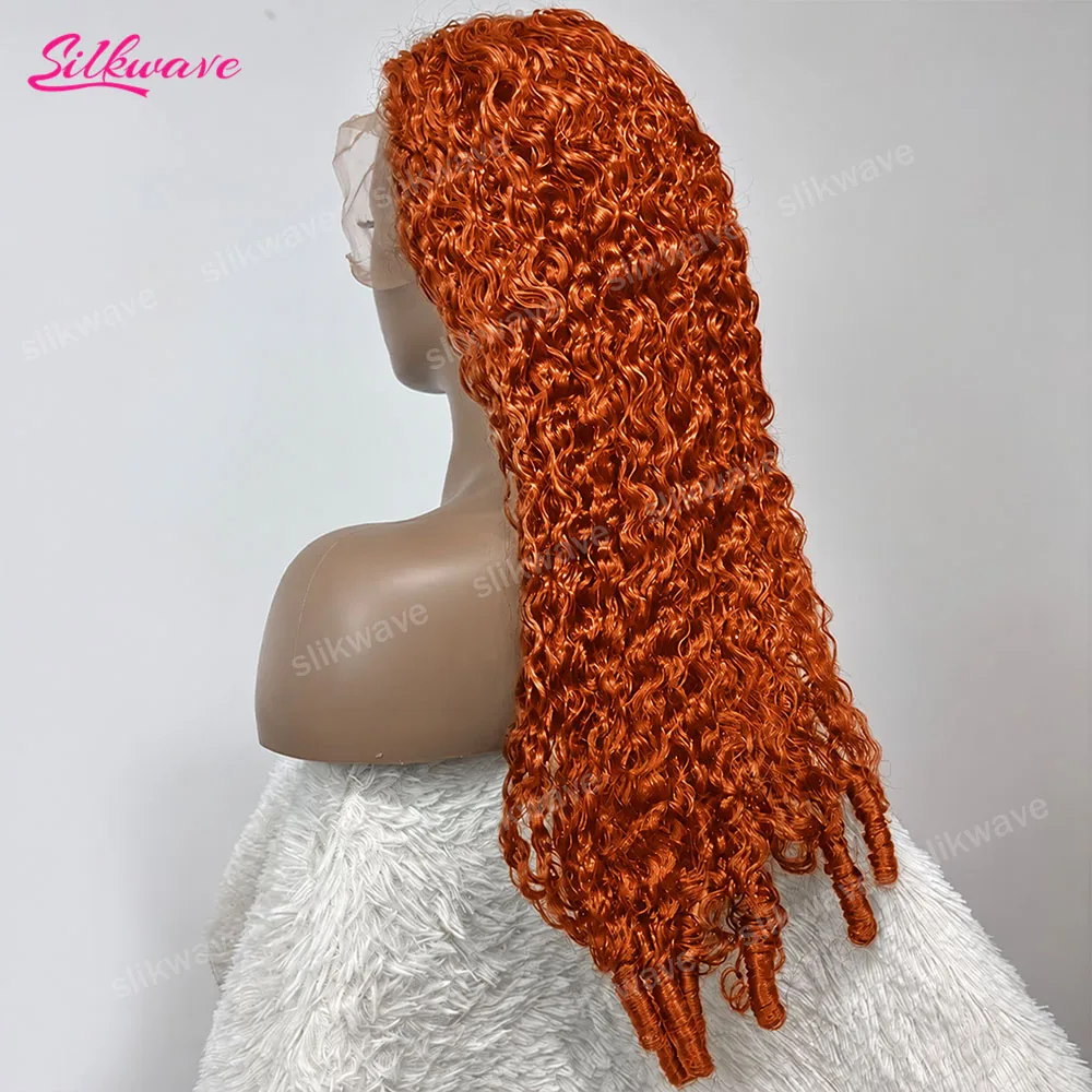 

200% Density Ginger Orange Burmese Curly Human Hair Wigs 13x6 HD Full Lace Frontal Wig Colored Human Hair Wigs with Spiral End
