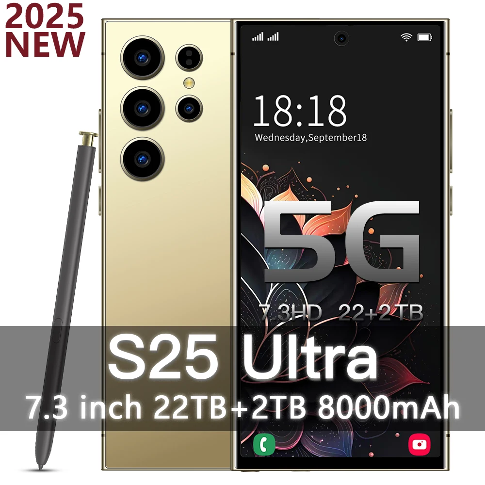 S25 Ultra Cellphones Original Smartphone 5G Dual SIM Android 14 Cell Phone Global Version Snapdragon 8 gen 3 Smart Mobile Phones