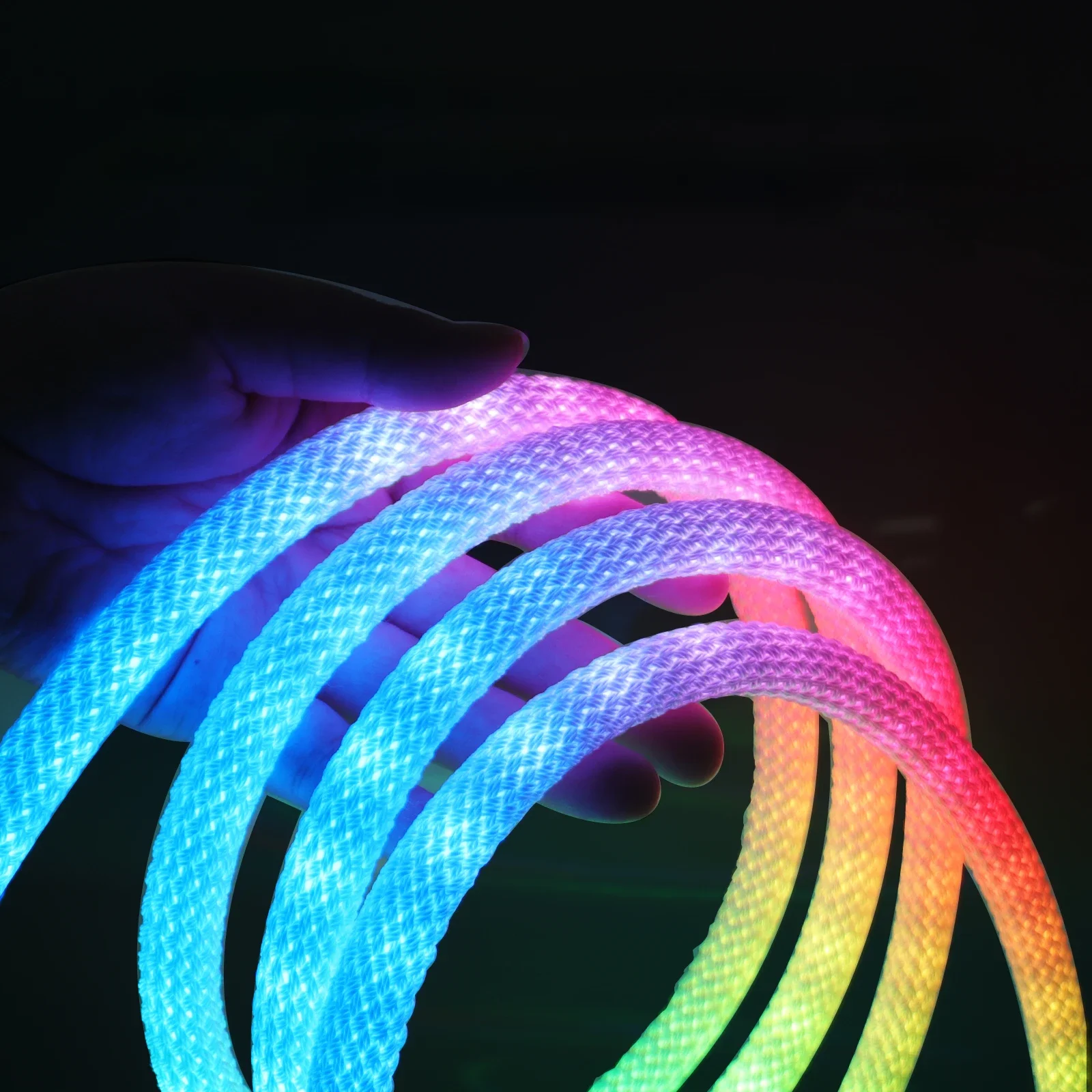 360 ° Bande lumineuse Led réticulée ronde 5V WS2812B WS2811, rvb intelligent adressable, lumière néon Pixel, bande Flexible en Silicone IP67