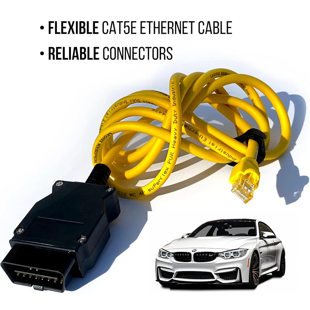 Kabel ENET Bimmercode OBD2 do kodowania BMW serii F |   E SYS ISTA+ ICOM Bootmod3 Bimmerlink OBD |   Wytrzymały kabel