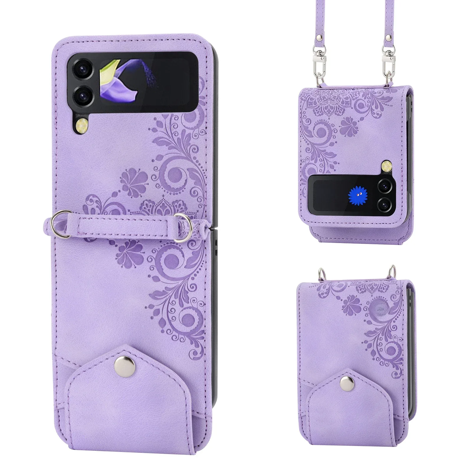 Etui ze smyczą na ramię do Samsung Galaxy Z Flip 6 5 4 Flip5 3 Flip4 5G Pokrowiec na kartę Pokrowiec na telefon Coque — zdjęcie produktu 7