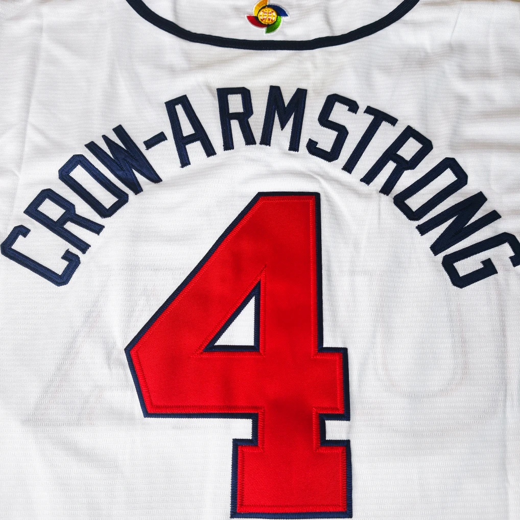 Men's USA Aaron Judge #99 Derek Jeter #2 Crow-Armstrong #4 Embroidery Baseball Jersey,  WBC World Classic National Team Fan Apparel, Game Day Casual Sports Shirt view 8