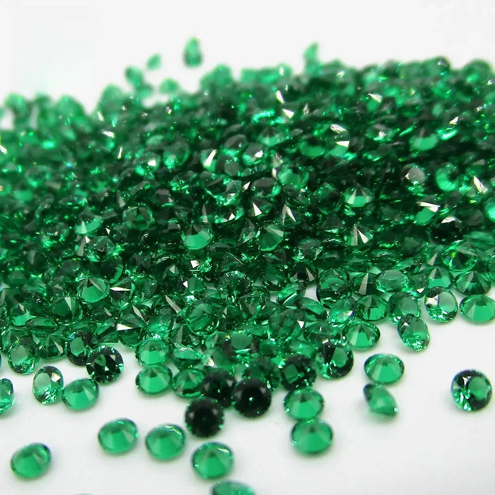 1,0 ~ 3,0 mm okrągły cięty maszynowo Nano zielony kamień 5A syntetyczny Rubi ustawienie wosku czerwonego korundu # 113 Niebieski kamień do biżuterii DIY — zdjęcie 2