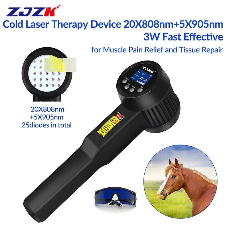 3W 20x808nm+5x905nm deep tissue laser therapy hores pain relief arthritis red healing device veterinary athlete equestrian use