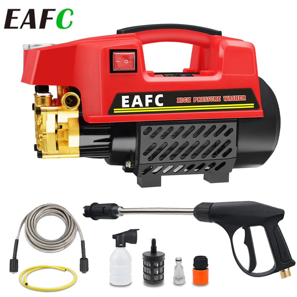 EAFC Myjka Ciśnieniowa 200 Bar Duża Moc 1000W 220V z Długim Pistoletem Myjniąca Maszyna do Mycia Samochodów Wodoodporny Pistolet Wodny Wydajne narzędzie do czyszczenia